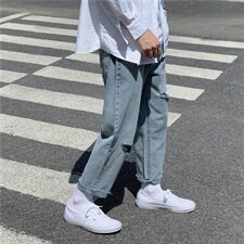 主推2021夏季毛边宽松破洞九分牛仔裤男港风潮nk183-k167-p28，男装牛仔裤，星座410-6（原星座1304-1）