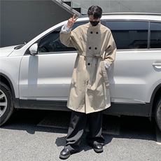 春季新款中长款风衣韩版腰带双排扣大衣外套GS9096，男装风衣，星座1206（原A206）