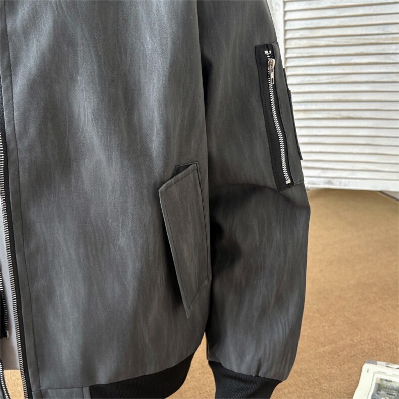 美式新款cleanfit短款显高假两件连帽宽松舒适夹克外套上衣JK9280,男装皮衣,星座601-1