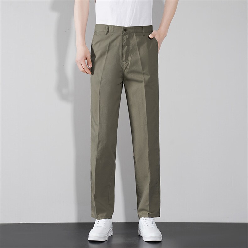 2024夏季休闲裤男宽松直筒全棉裤子男士长裤夏装A168-SSK51-TP45，男装西裤，电商A168