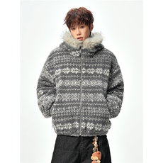 加绒内胆羊羔毛毛领棉衣座山雕棉服中性外套A0174020P120，男装棉衣，电商A017
