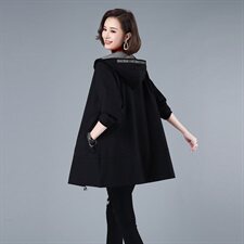 时尚百搭中长款风衣女2021春季新款修身显瘦外套，女装风衣，秋牧寒烟