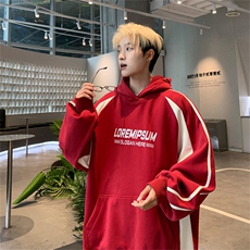 XWY411-特P50控98主推秋冬新款重磅拼接连帽套头卫衣50棉，男装卫衣，电商B370