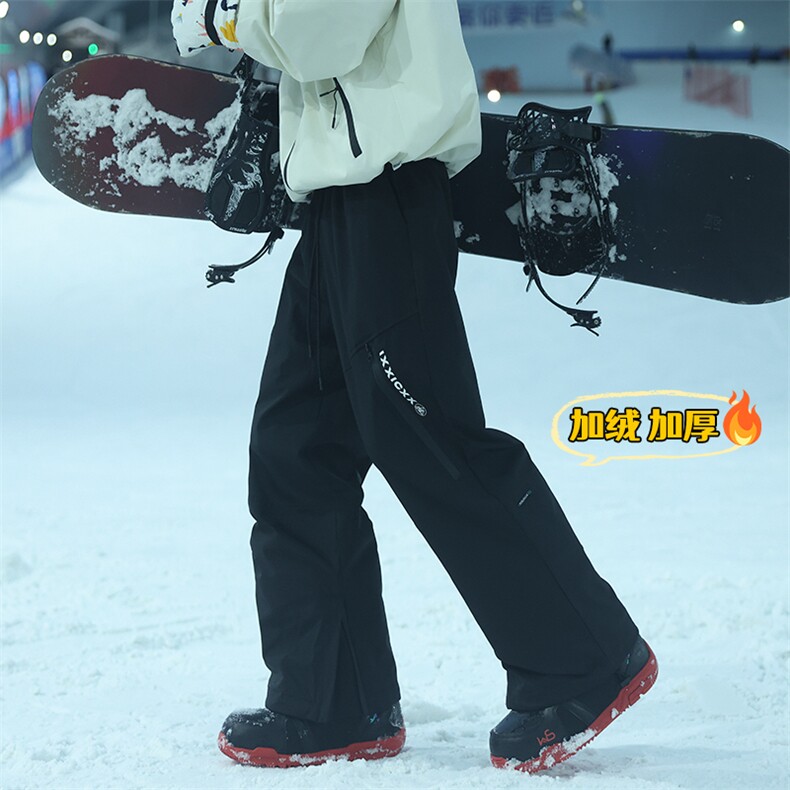 单板双板防风防水保暖拉链设计男女滑雪裤HK1159J加绒-P85控138,男装棉衣,电商A001-1
