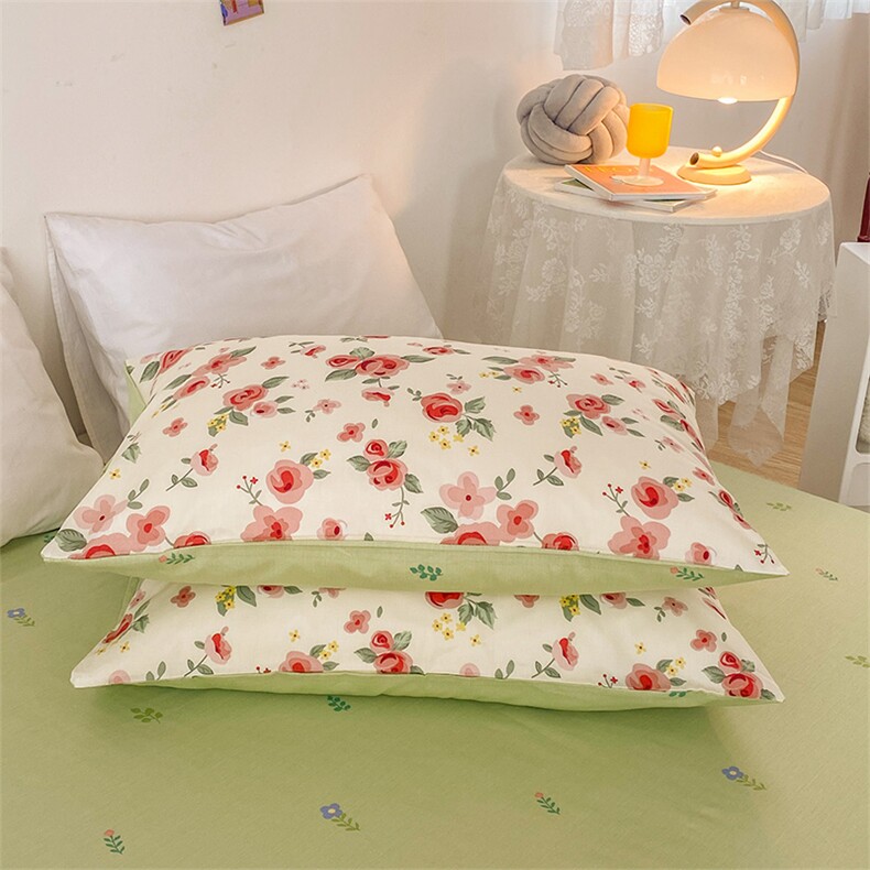 2023新款13070全棉喷气小清新印花系列单品枕套48*74cm枕套一对，枕套/枕芯，一起卖家纺