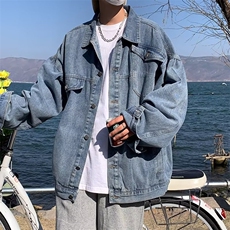 牛仔外套男韩版潮流百搭港风宽松工装牛仔休闲夹克JK08819-P58，男装夹克，星座308B-1