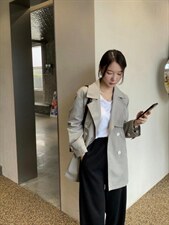 三色风衣，女装风衣，深度