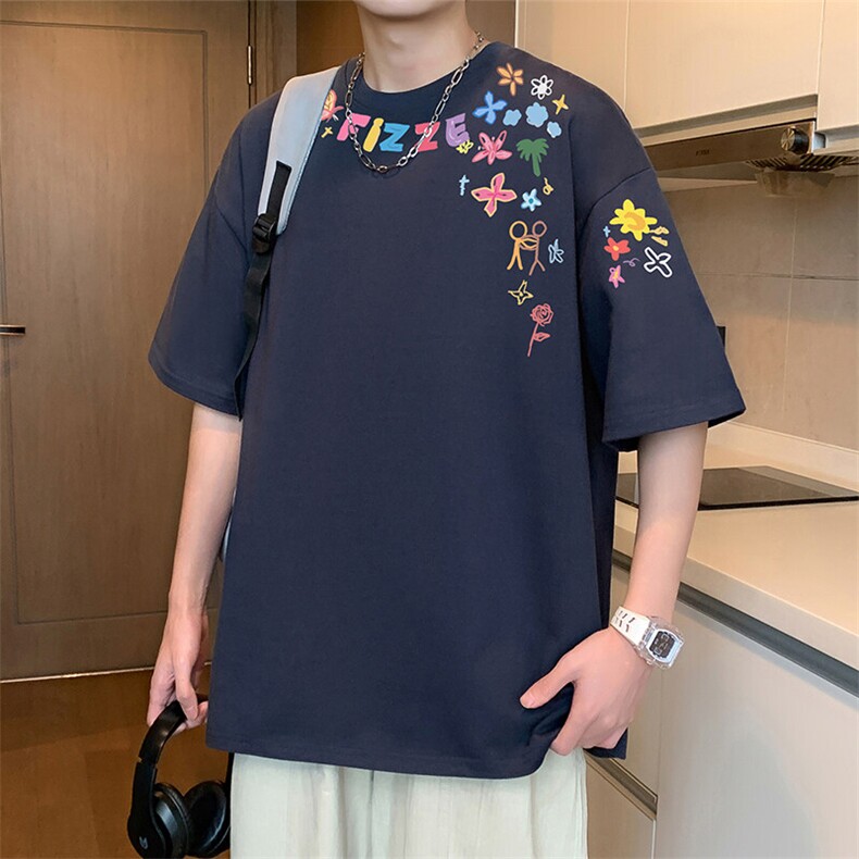 T820港风潮牌高街美式短袖T恤男夏季新款宽松半袖ins重磅纯棉体恤,男装T恤,星座304A-1
