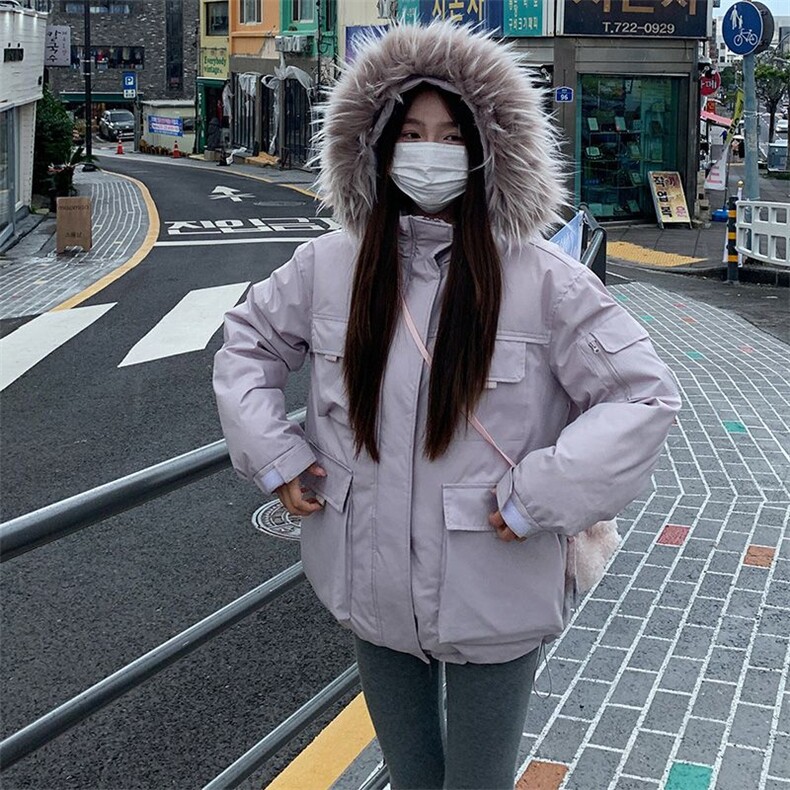 2025冬季新款韩系宽松工装派克服棉袄外套毛领棉服N8256-P115网图,男装棉衣,电商B245