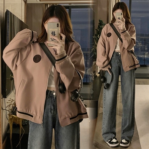 棒球服外套女春款新款学院风复古学院风初高中学生C725-98图片