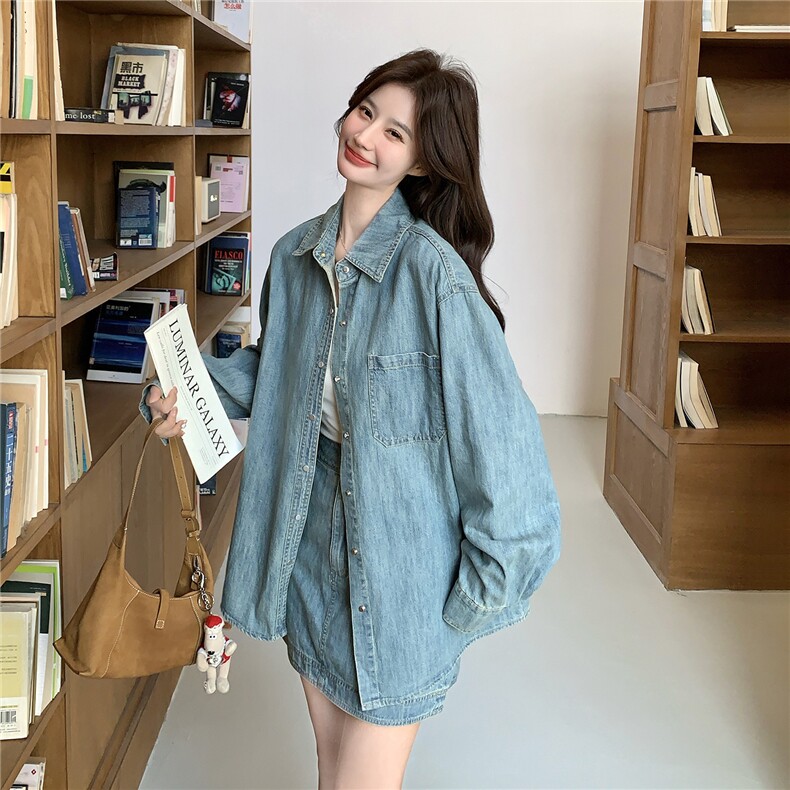 2026春夏复古牛仔休闲套装配腰带P205-K305，女装套装/套裙，网红馆