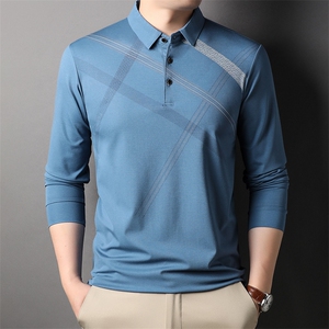 商务休闲翻领Polo衫男士长袖T恤休闲修身体恤时尚男装HP231-P63图片