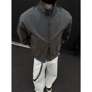 档口图  炫彩缎面飞行夹克立领短款廓形美式棒球服J2591-P70图片