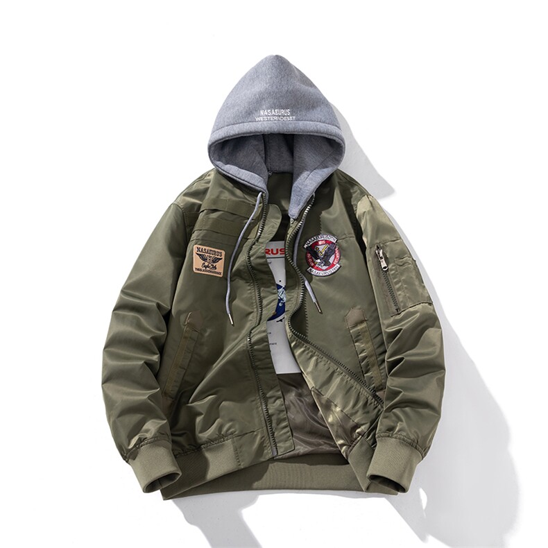 现货三色秋冬季潮牌夹克棉衣棒球服欧美街头飞行员外套情侣装,男装棉衣,电商A105