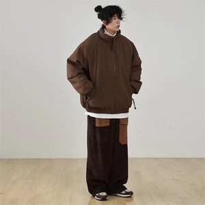 加绒加厚冬男立领棉衣灯芯绒保暖棉袄面包服外套MY9050 P75图片