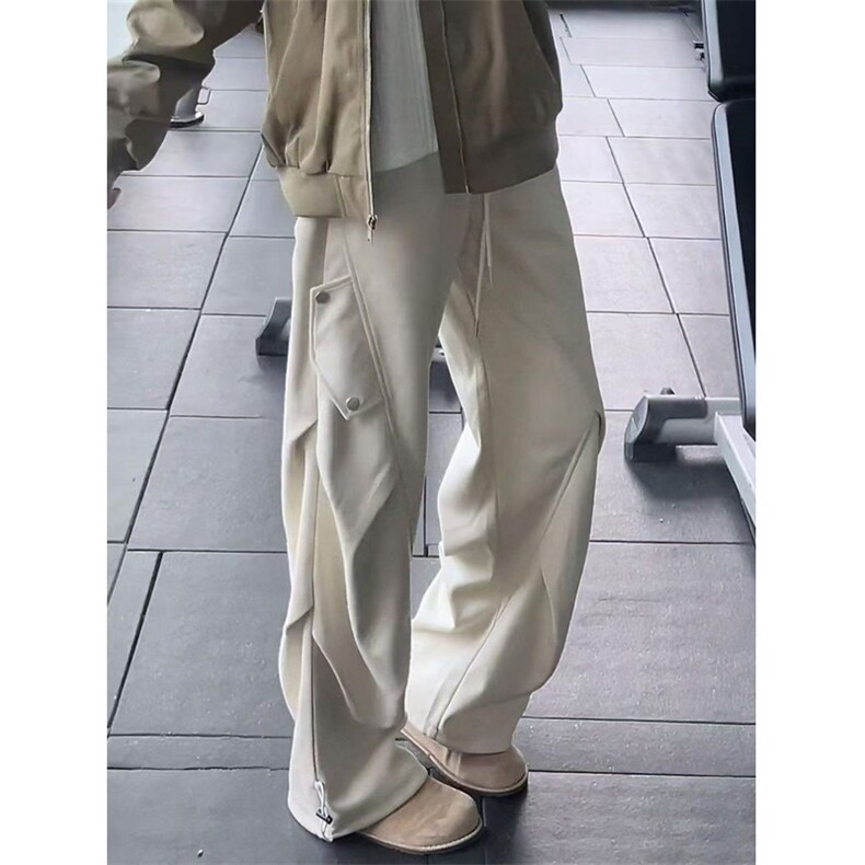 网图弯刀毛呢卫裤男款美式高街cleanfit裤子褶皱工装KZA401-特P52,男装休闲裤,星座1007（原301D）