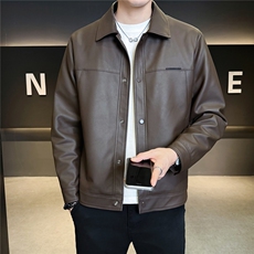 加绒加厚皮衣外套男款秋冬季2025新款潮流皮夹克A313-9916-P145，男装夹克，电商A313