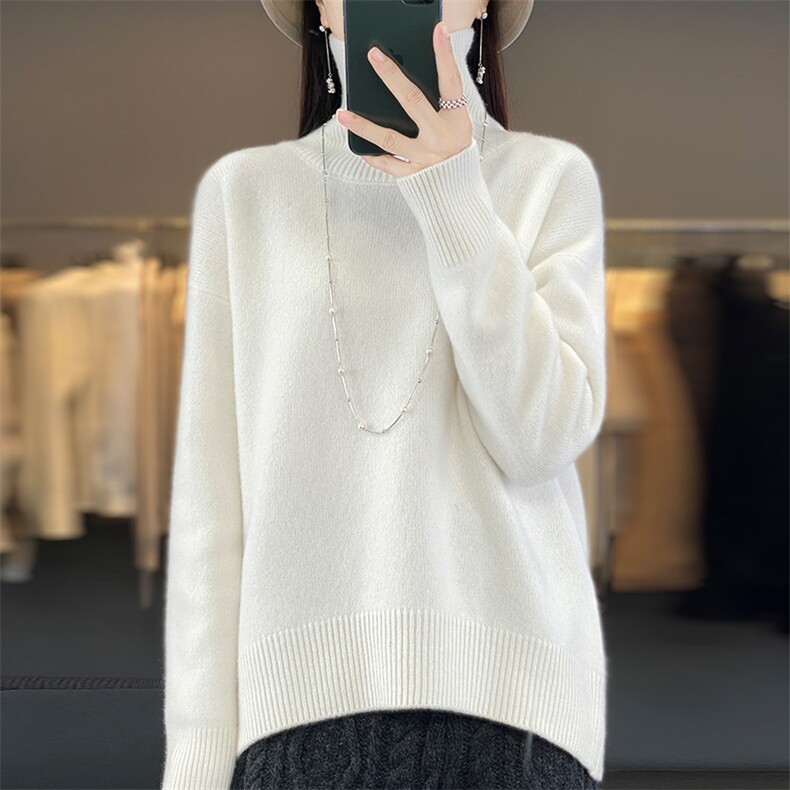 时尚休闲软糯舒适百搭明星同款高领羊毛衫,女装羊毛衫,邦太羊绒
