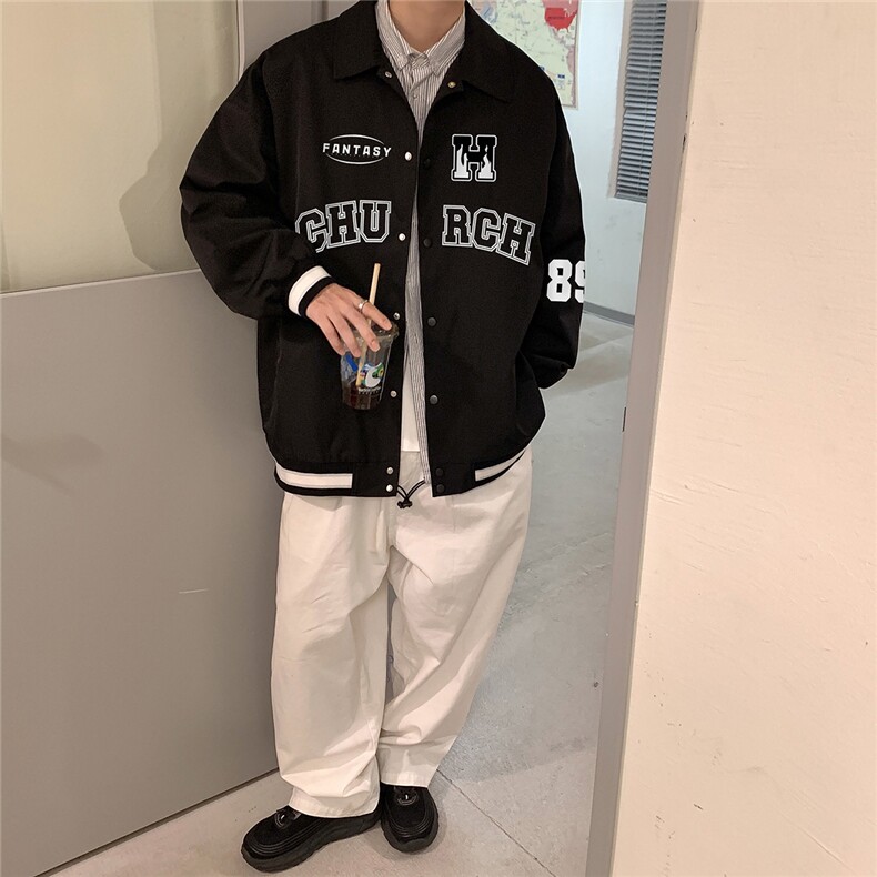 港风23春季美式hiphop炸街设计感ins潮流翻领夹克外套G721P65控88,男装夹克,电商A247