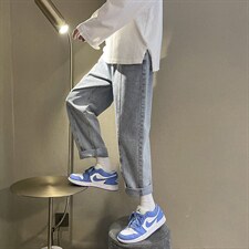 2023春款纯色宽松直筒老爹男女牛仔裤X715NZ016批45控68，男装牛仔裤，星座715