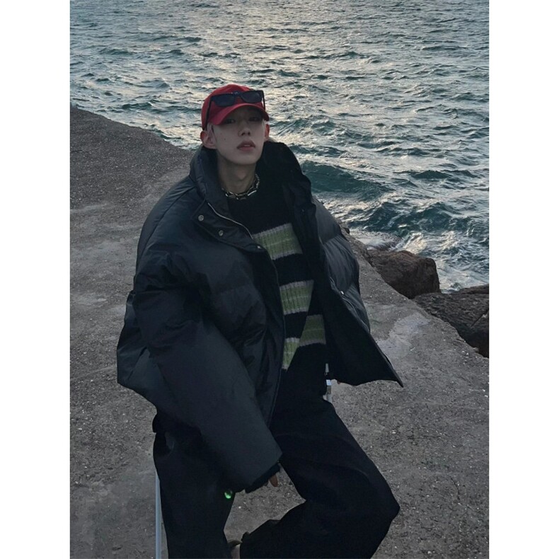 网络图现货！立领PU皮棉服外套高级设计感小众短款棉服RMY29-P100,男装棉衣,星座1005-6