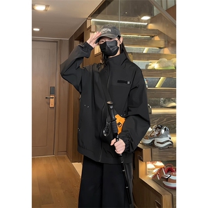 JK205/P65春装新款个性魔术贴立领飞行员夹克男潮外套上衣图片