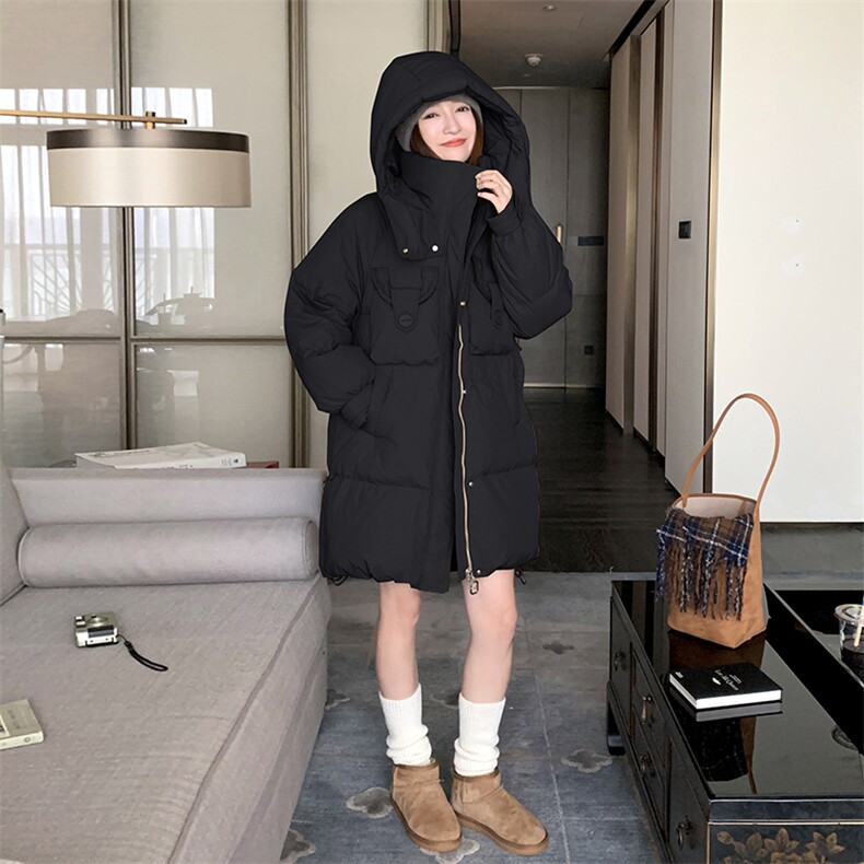 2023年冬季新款时尚通勤70鹅绒羽绒服中长款外套女,女装羽绒服,辉之琳