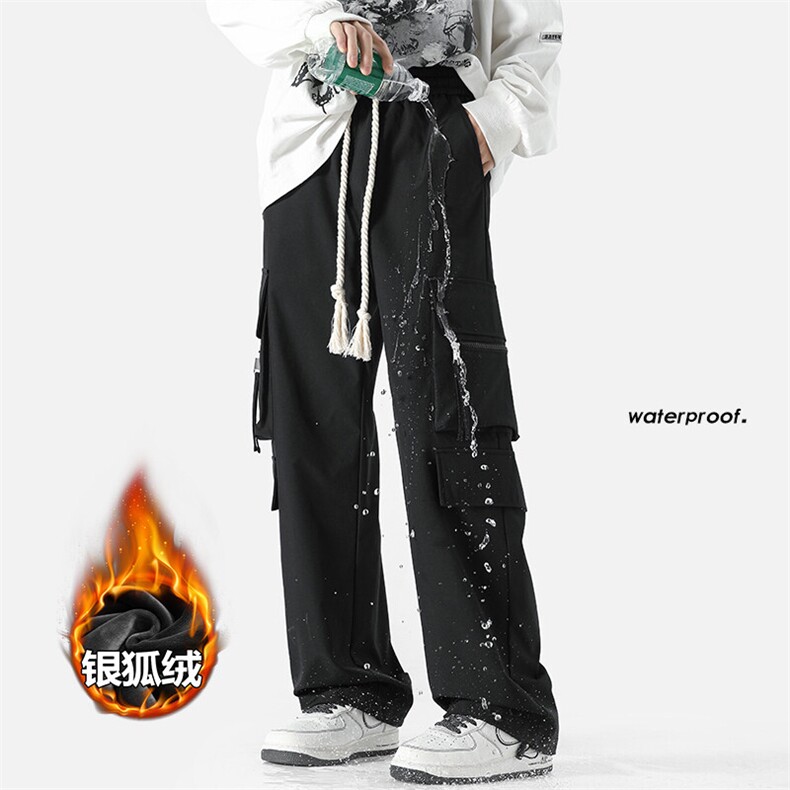 薄款改加绒特批P47无差价冬新加绒加厚防泼水拖地裤男K1305J加绒，男装休闲裤，电商A082