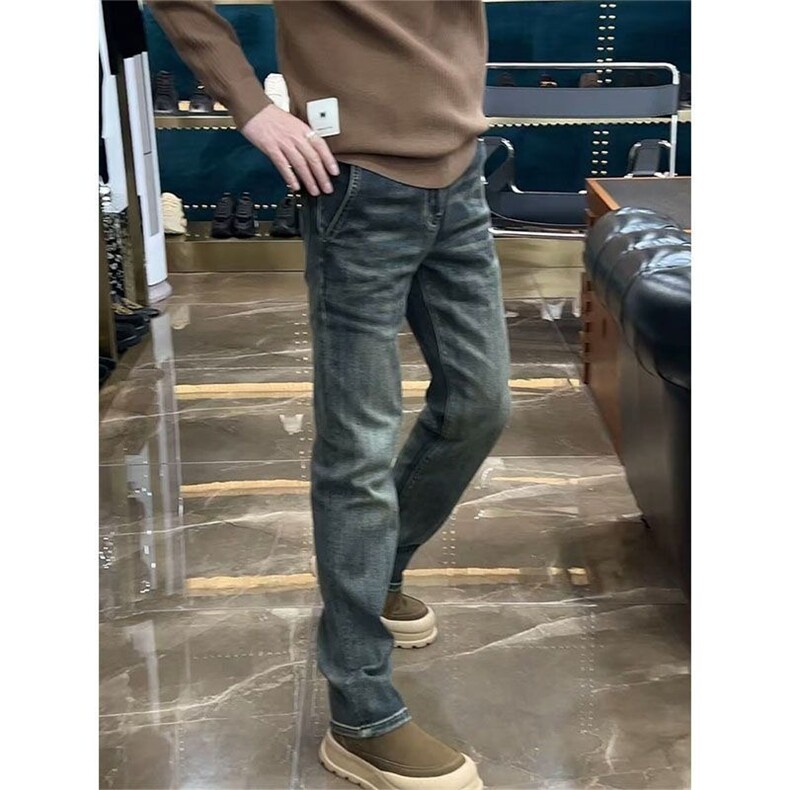 春秋季新款牛仔裤男款高档潮牌裤子百搭舒适弹力水洗直筒休闲裤,男装牛仔裤,星座506A