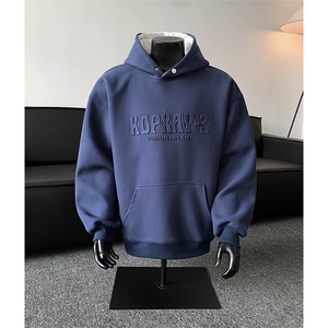 春秋美式凹凸钢印字母连帽卫衣WY3905常规P65控88图片