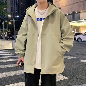 港风二开纯色上衣夹克宽松落肩拼色冲锋衣外套 JK835 P75图片