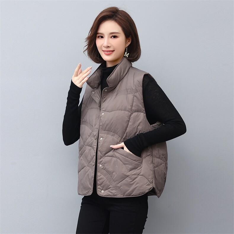 2022新款时尚保暖羽绒马甲女短款轻薄修身外套,女装羽绒服,依恋蒂丝