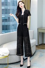2021夏季新款简约舒适修身显瘦时尚两件套装裤，女装套装/套裙，贵人树