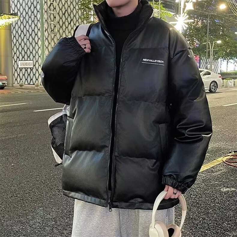F643P88PU皮衣棉服男冬季潮牌时尚立领宽松加厚保暖情侣棉袄外套,男装皮衣,星座512-6
