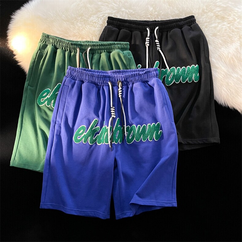 1短裤男大码M-5XL中性风男士中裤男潮流五分裤毛毯DK7713P37控49图片