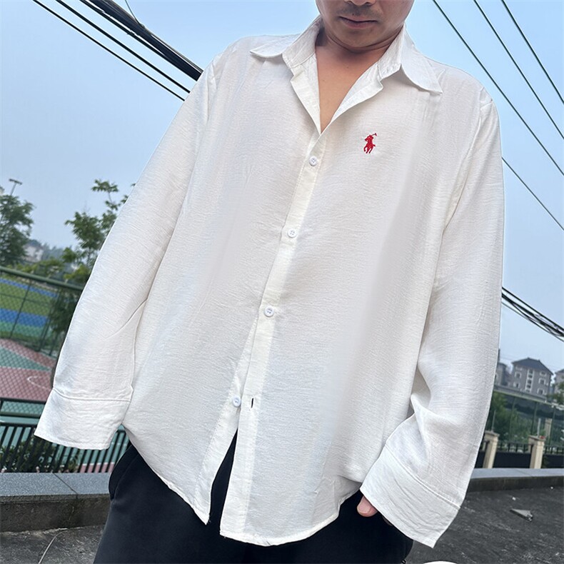 TS1慵懒风学院男士休闲长袖棉麻衬衫风透气凉爽高质量舒适潮图片