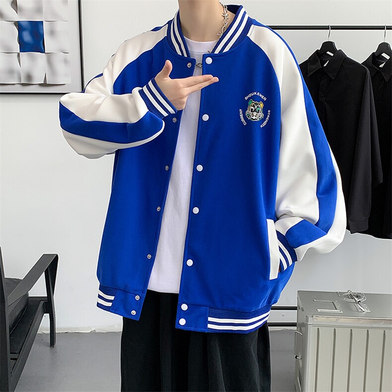 2024春装新品男士港风青少年开衫夹克时尚印花棒球服外套 968-P60图片