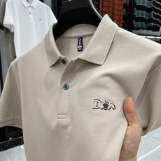 夏季新款男士短袖丝光棉POLO杉高档轻商务翻领百搭中年爸爸装，男装T恤，电商B212（原钱塘6029）