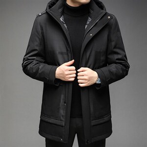 新款羽绒服男连帽冬季中年男士保暖休闲90白鸭绒外套DS2283-P330图片