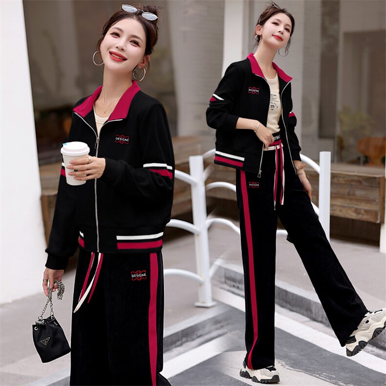 现货加厚套装2025年春季新款女装时尚休闲气质百搭两件套裤,女装套装/套裙,辉煌依升