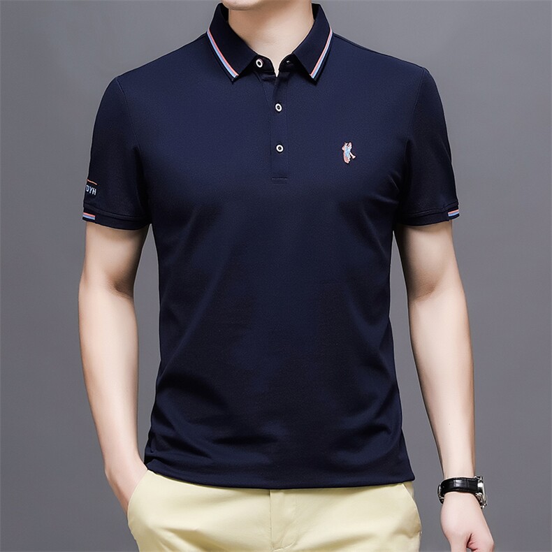 新品短袖t恤男装中青年透气翻领半袖T恤夏季新款休闲polo衫P54,男装T恤,钱塘6003A(原)4033A