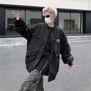 HY506-P62；棒球服男款春秋季美式高街百搭飞行员夹克高级感痞帅图片