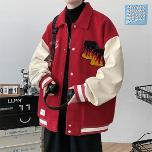 冬款青少年加绒加厚棉衣羊羔潮棒球服外套男士 8100-P115控价158图片