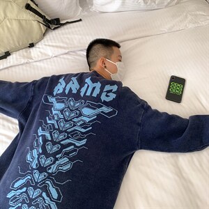 情侣个性针织衫宽松男毛衣圆领提花水洗做旧32434P88控108图片