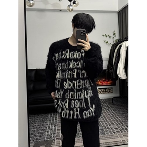 秋冬毛衣男圆领套头休闲潮牌百搭潮流复古青少年针织衫ZY815-p55