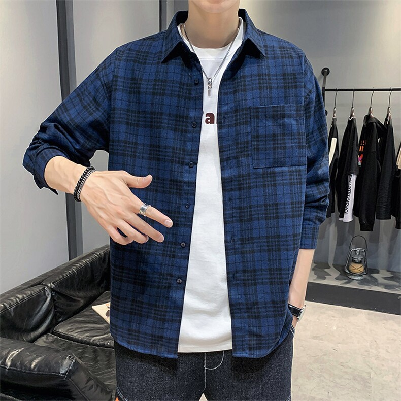【】2021新品潮流衬衣外套潮牌休闲男士长袖衬衫DS493TP35,男装衬衫,电商A102