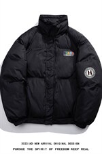 白底白鸭绒冬季ins潮字母加厚保暖立领羽绒服外套YR231P195控258，男装羽绒服，电商A247-1