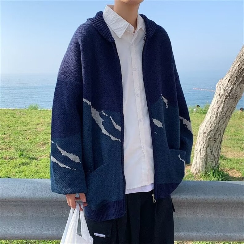 美式街头设计感圆领毛衣男慵懒风休闲针织衫M31P53,男装针织衫/毛衣,星座1116-2