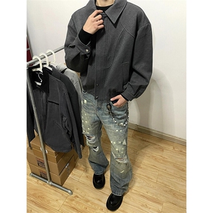 复古美拉德毛呢外套翻领机车夹克 JK738 特P75图片