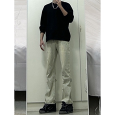 美式ins高街vibe重工艺水洗复古黄泥牛仔裤货号K2316P55，男装牛仔裤，电商A063